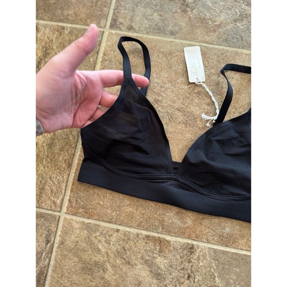 Aerie SMOOTHEZ Mesh Bralette True Black Size Small - Picture 4 of 7
